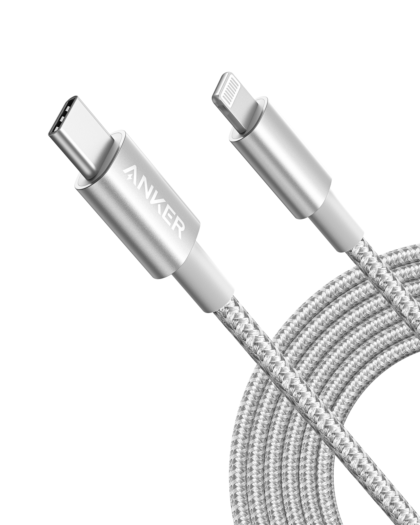 Anker USB-C to Lightning Cable with nylon exterior and MFi certification for fast iPhone charging