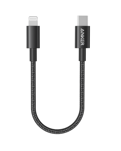 Anker USB-C to Lightning Cable with nylon exterior and MFi certification for fast charging and durability