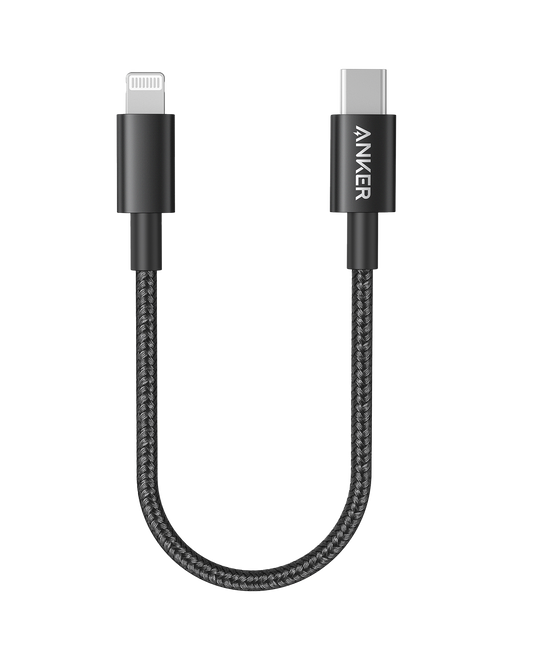 Anker USB-C to Lightning Cable with nylon exterior and MFi certification for fast charging and durability