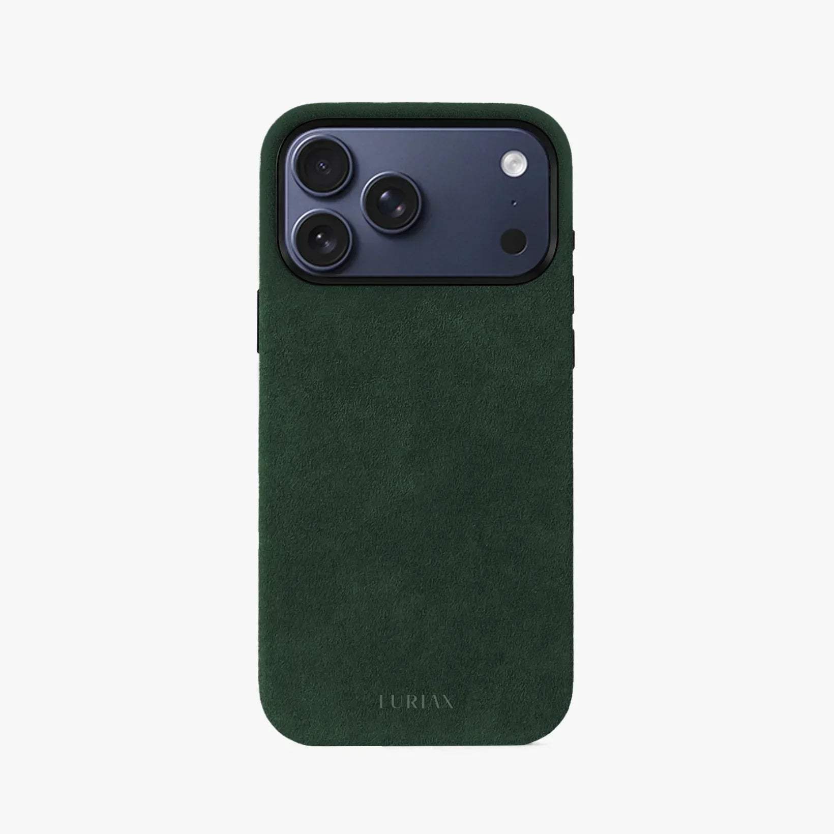 The Modern iPhone 17 Case in black Alcantara with aluminum buttons and 360° protection