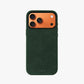 The Modern — iPhone 17 Case in black Italian Alcantara with aluminum buttons and 360° protection