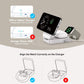 Foldable 3-in-1 wireless charging station with 15W ultra-fast Qi2-certified charging for iPhone, AirPods, and Apple Watch