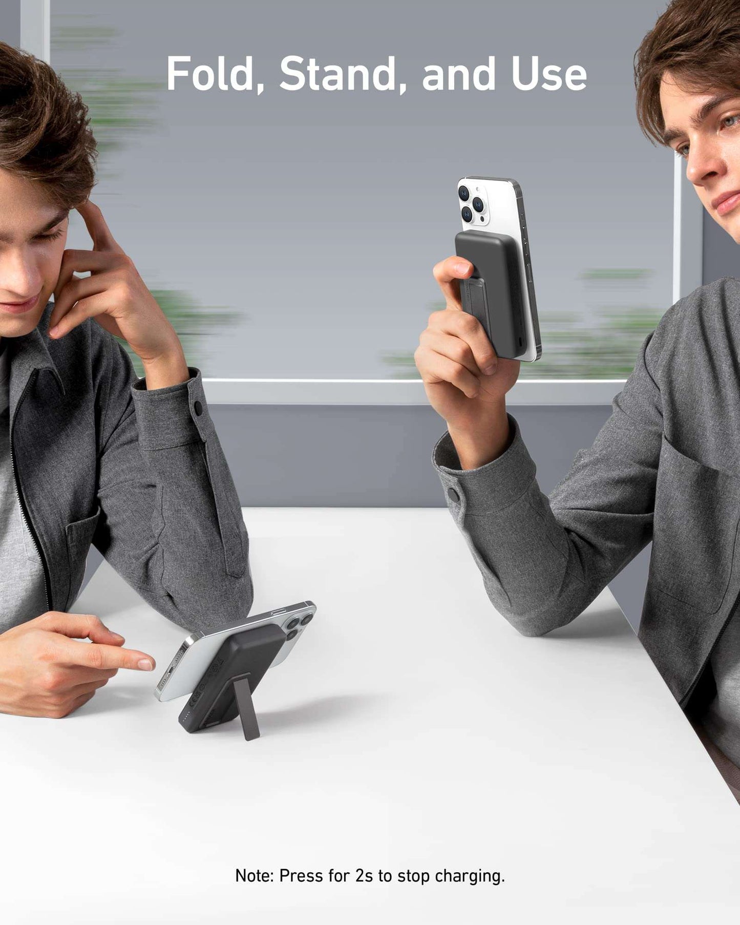 Anker 633 magnetic battery with wireless charging and foldable stand for phones