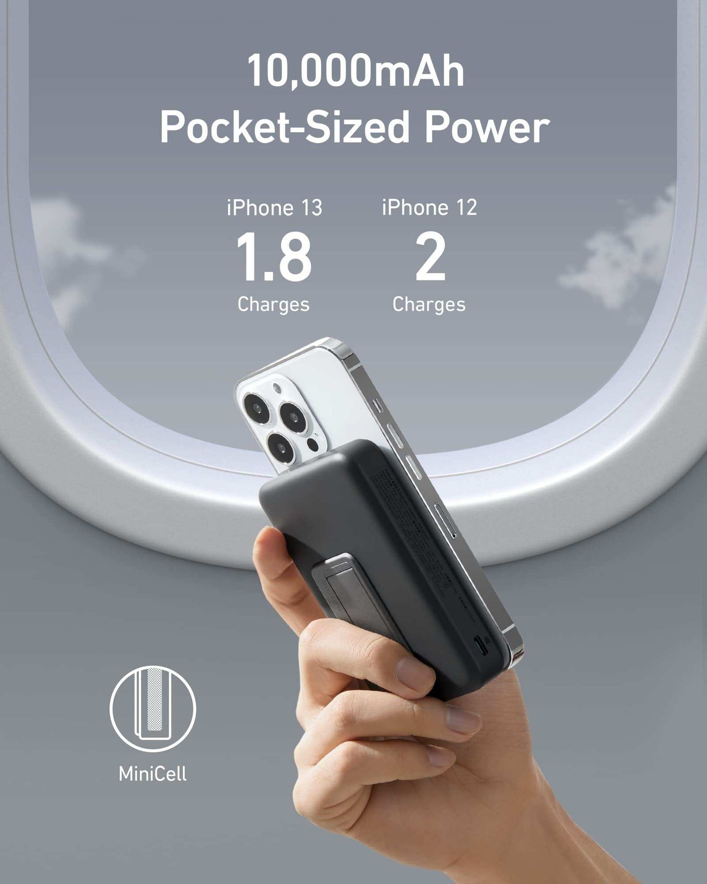 Anker 633 Magnetic Battery with foldable stand and strong magnets for wireless charging and fast 20W USB-C power delivery.