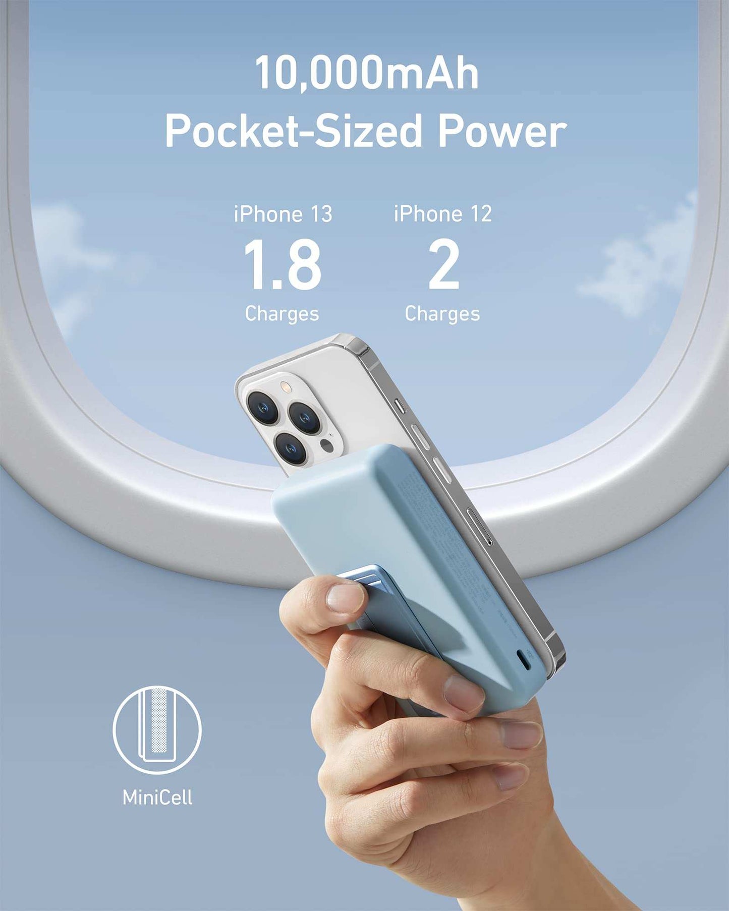 Anker 633 Magnetic Battery with wireless charging and foldable stand for iPhone.