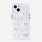 Blue You Are So Loved Frosted iPhone case with protective design and John 3:16 scripture text