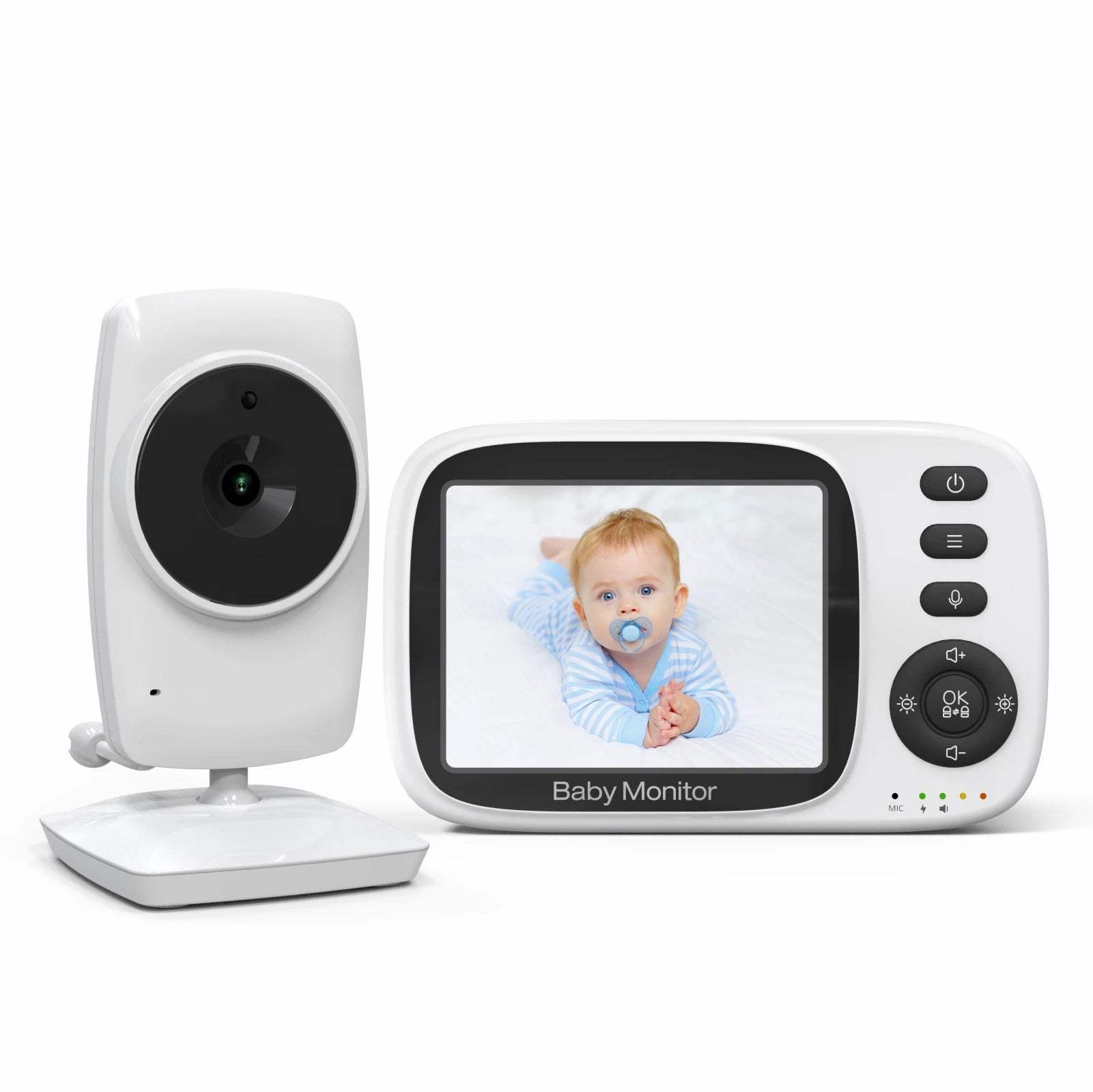Baby monitor surveillance camera with 3.2-inch screen, two-way audio, night vision, and wireless privacy protection