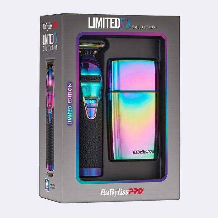 BabylissPro limited edition iridescent titanium trimmer and double-foil shaver value pack in matte black