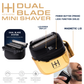 Gold Dual Blade Mini Electric Shaver with digital display and USB-C charging for men