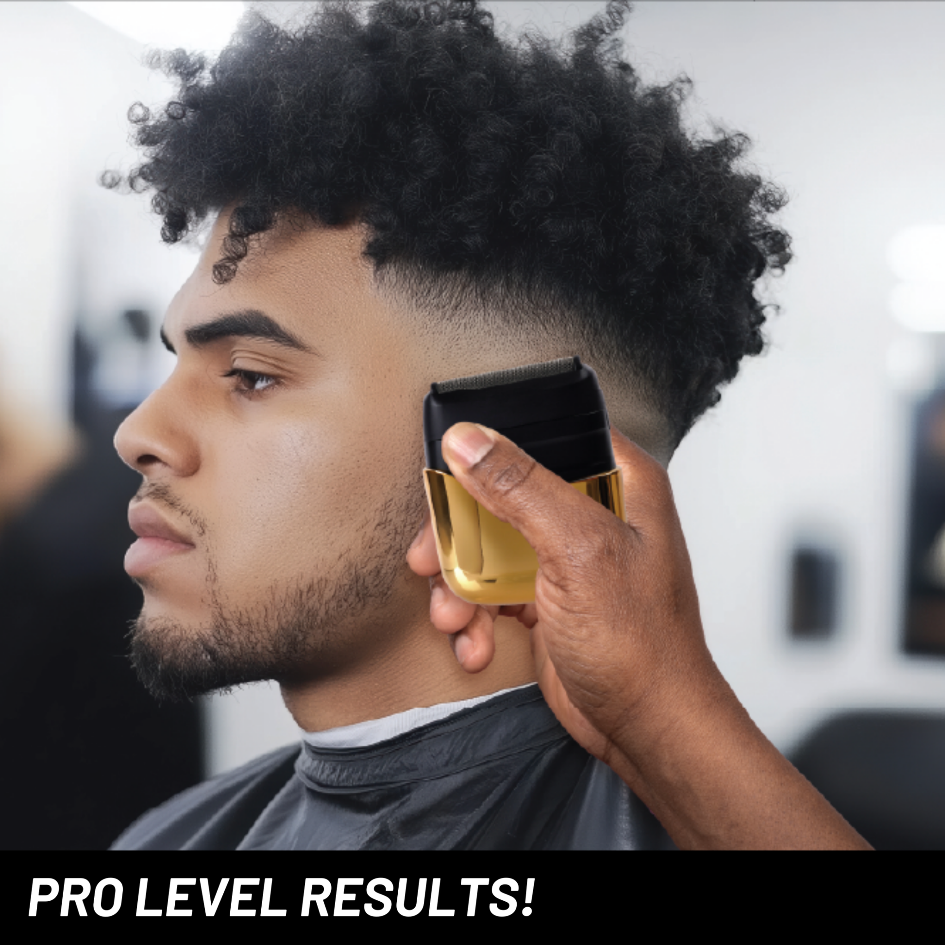 Gold Dual Blade Mini Electric Shaver with digital display, waterproof design, and USB-C charging cable.