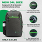 Island Hopper 2.0 Travel Backpack – New Matte Black | Lightweight Waterproof 28L & 34L