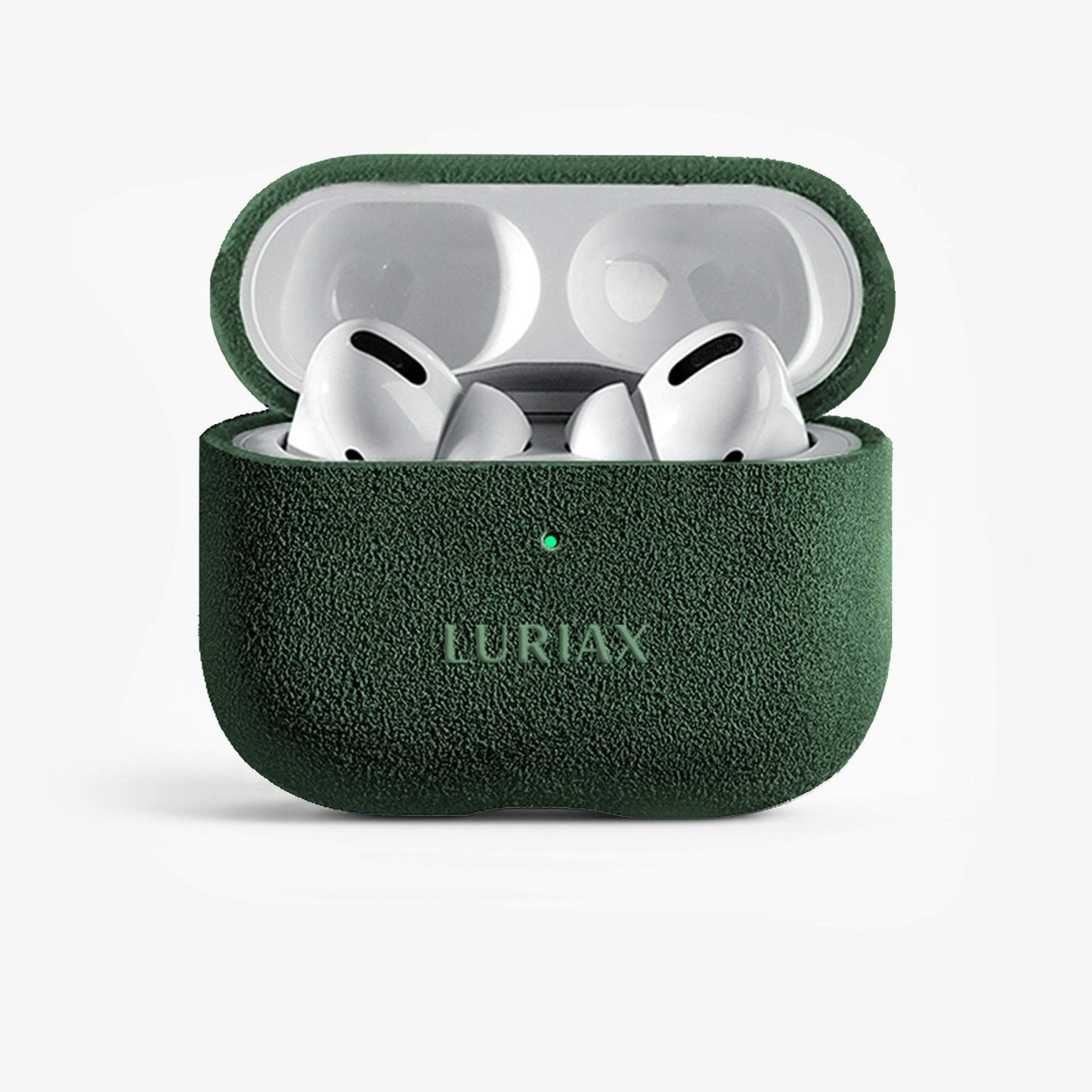 Handcrafted Italian Alcantara AirPods Pro Case with shock-absorbing, water-resistant protection and MagSafe compatibility