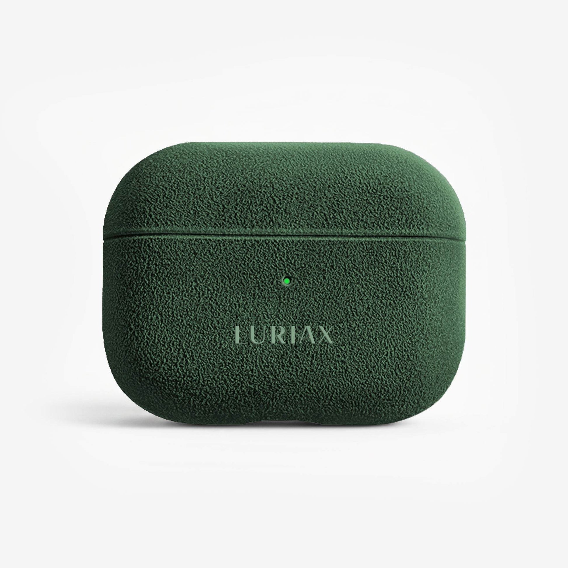 Handcrafted Italian Alcantara AirPods Pro Case with shock-absorbing protection and MagSafe compatibility
