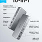 USB-C Docking Station with 10 ports including HDMI, DisplayPort, USB-C, USB-A, Ethernet, and 100W Power Delivery for triple display and fast charging