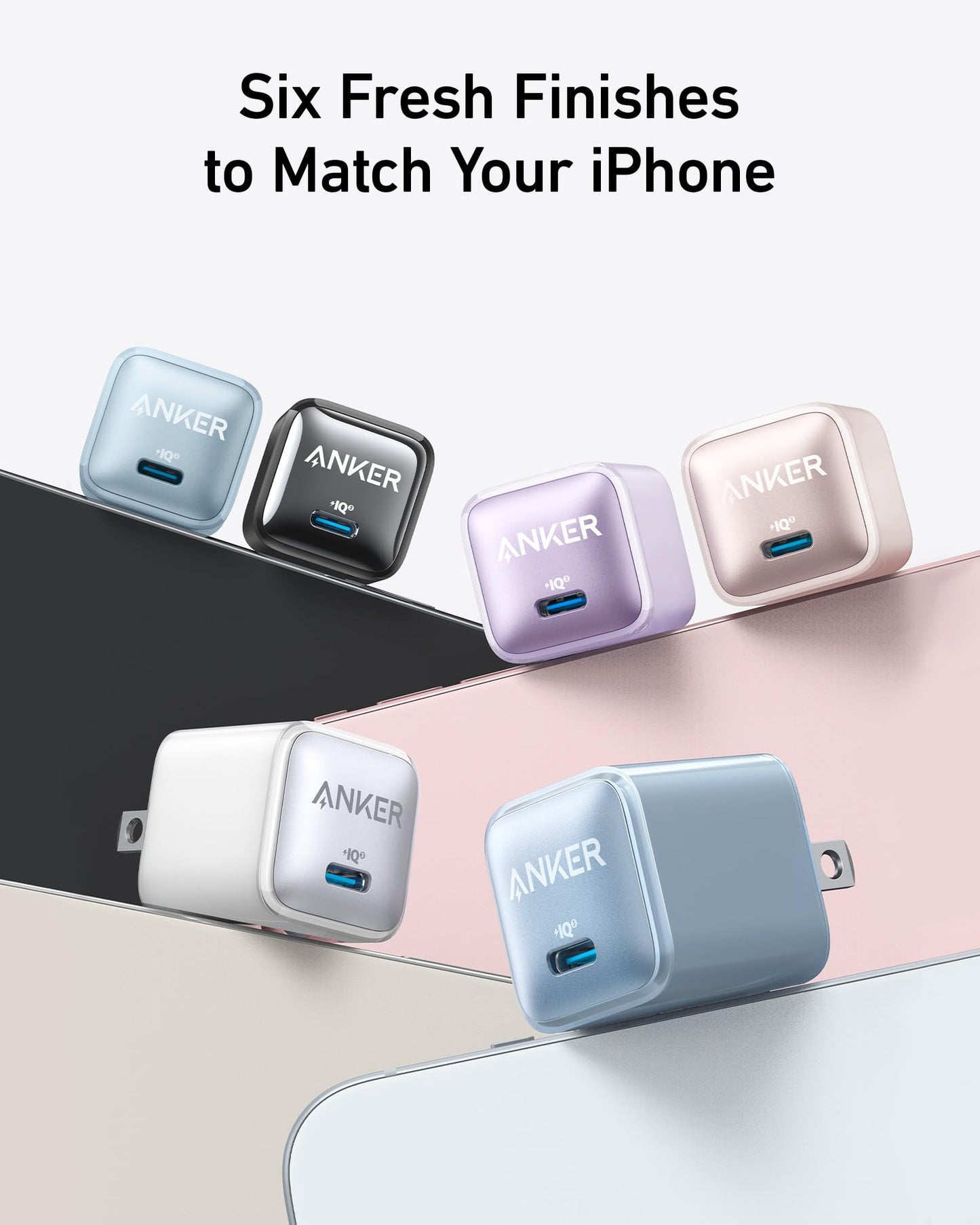 Compact Anker Nano Charger 20W USB-C fast charging with advanced safety features and stylish finishes