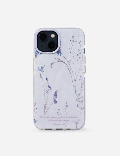 Romans 12:12 phone case with durable impact protection and wireless charging compatibility