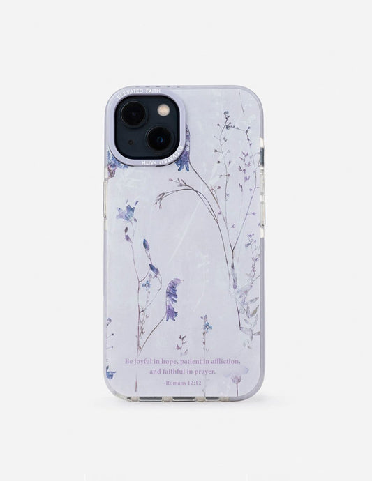 Romans 12:12 phone case with durable impact protection and wireless charging compatibility
