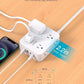 Protector power strip with 8 outlets and 4 USB ports including USB-C, flat plug, and surge protection