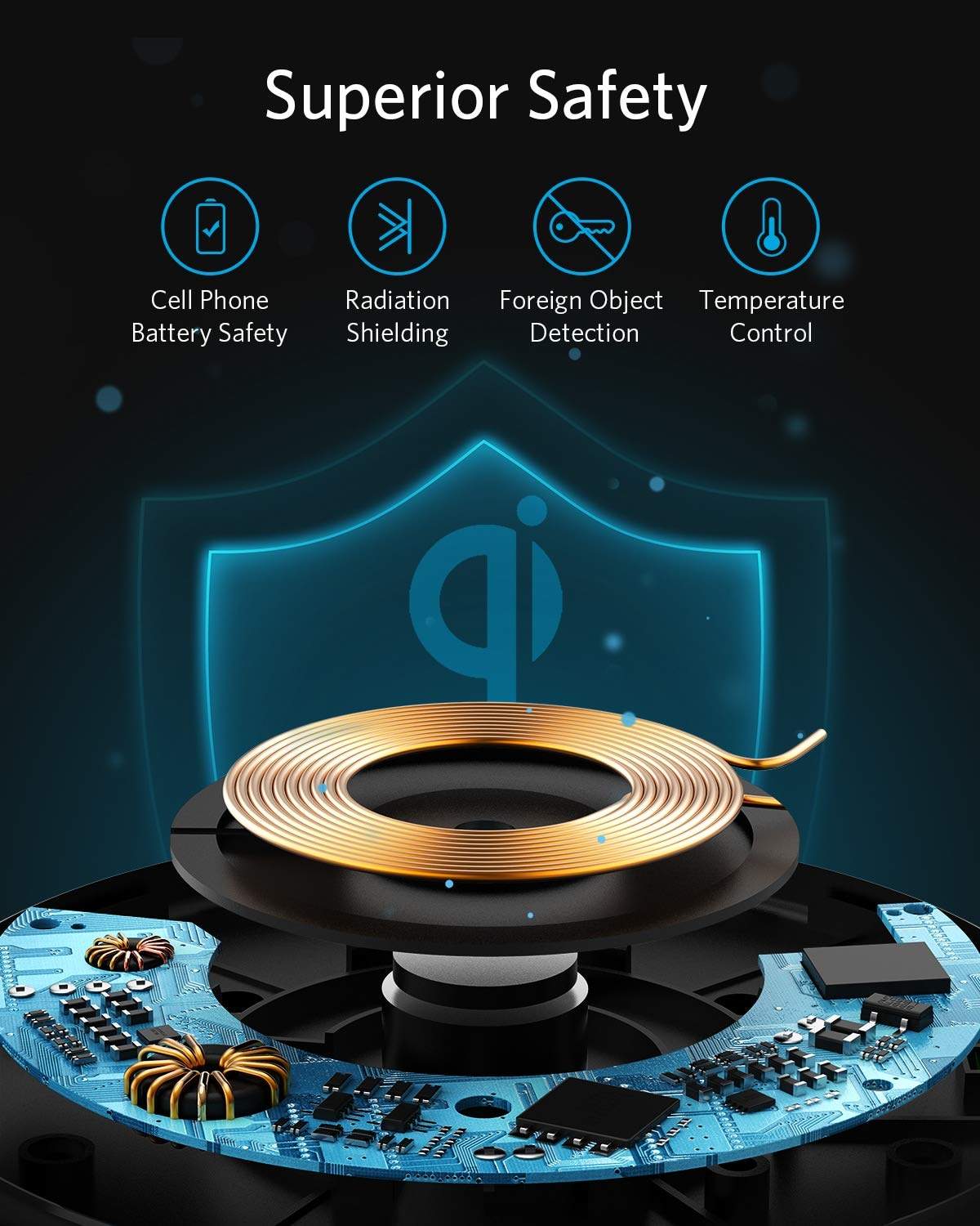 Anker Wireless Charger Pad for convenient, universal fast charging with through-case compatibility