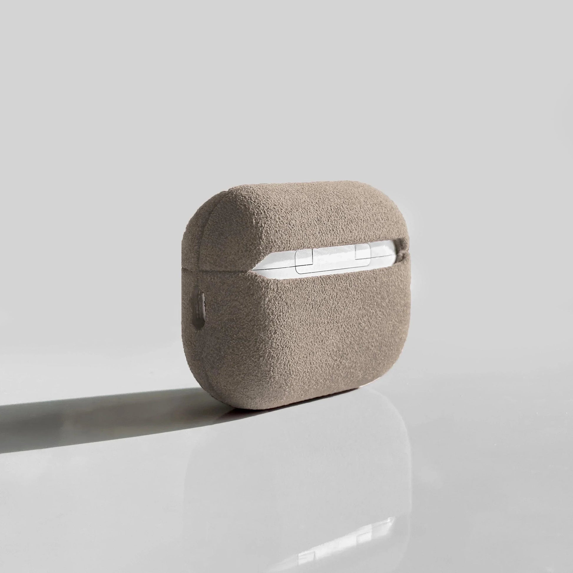 Handcrafted Italian Alcantara AirPods Pro Case with suede texture and MagSafe compatibility
