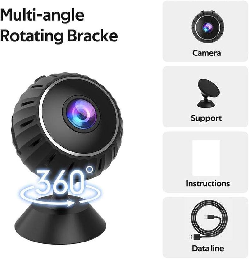 Mini Wifi Magnetic Security Camera compact design with magnetic base for easy mounting