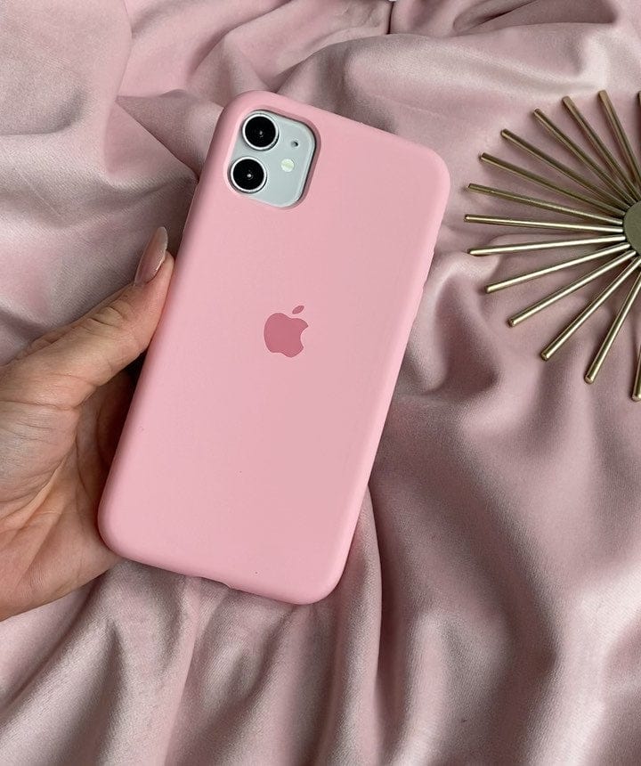Candy pink iPhone silicone case full body protective soft TPU material anti-drop anti-skid anti-scratch cover