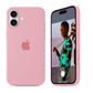 Candy pink iPhone silicone case with soft matte finish and full protective design