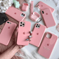 Candy pink iPhone silicone case with soft matte finish and full protective design