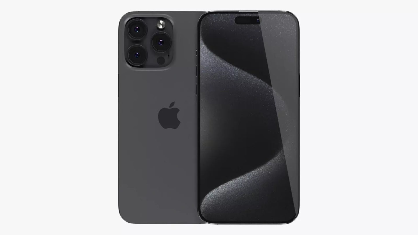 Apple iPhone 15 Pro black unlocked smartphone with 128GB storage